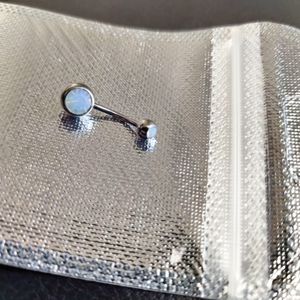 Opal belly ring